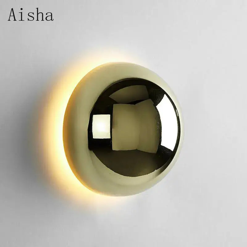Scandinavian sconce wall lamp mirror – living room reflective decor