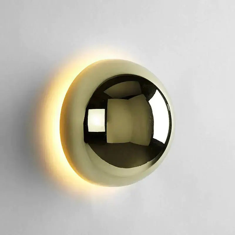 Scandinavian sconce wall lamp mirror – living room reflective decor