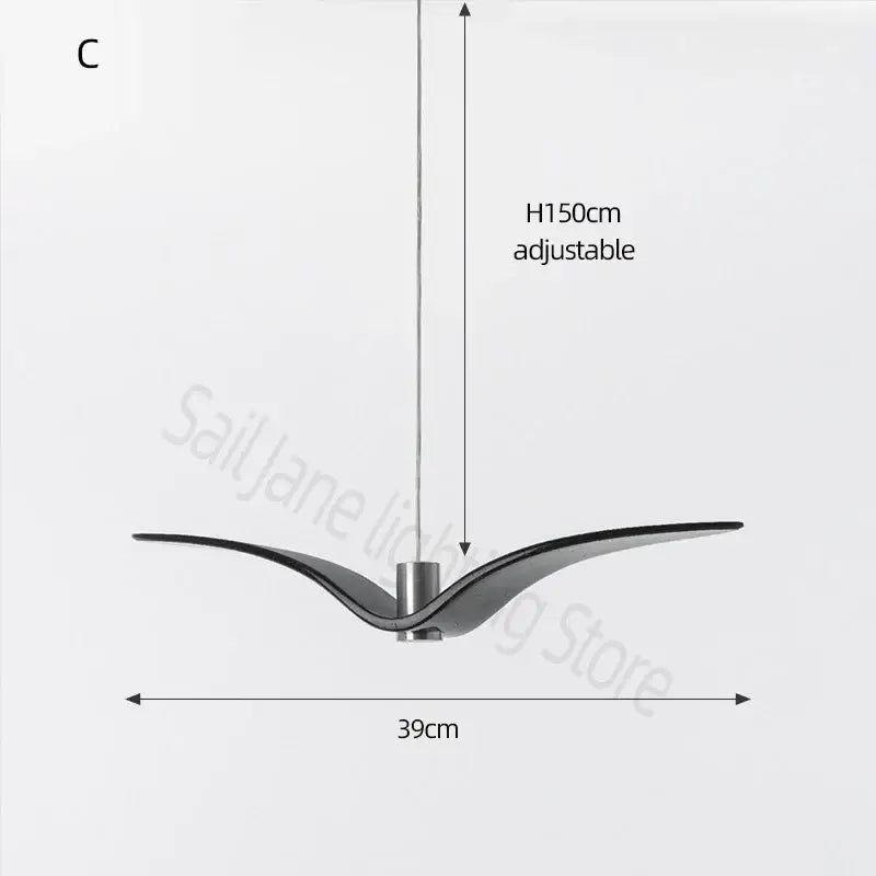 Modern white led seagull chandelier – dining room pendant light