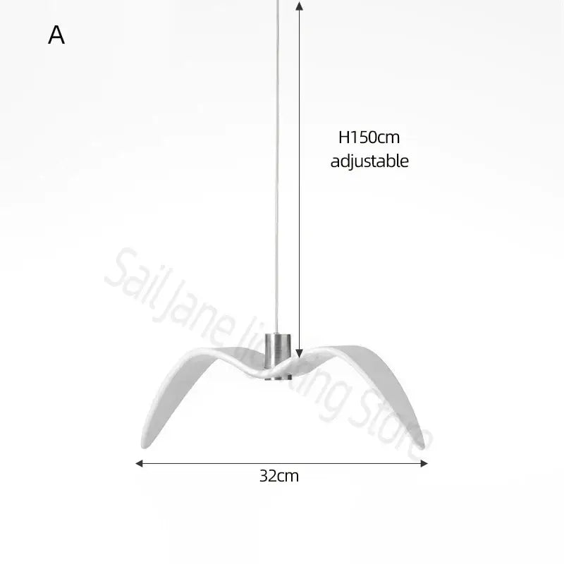 Modern white led seagull chandelier – dining room pendant light