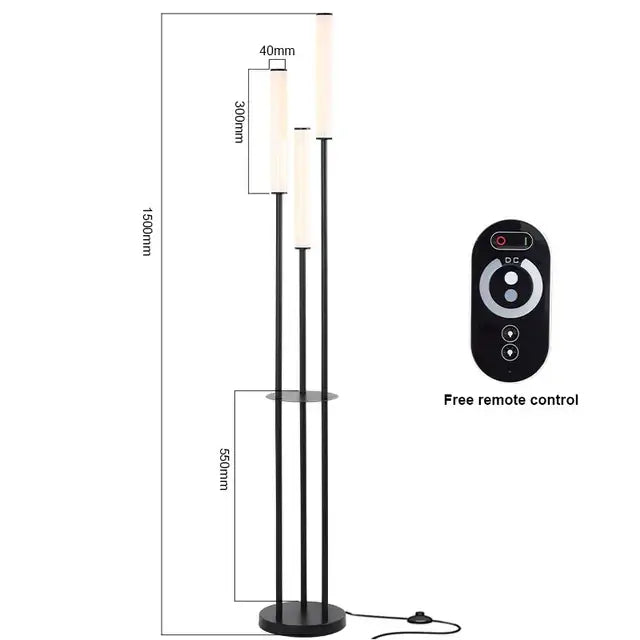 Modern black decorbites led shelf floor lamp for living room