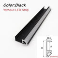 Modern black aluminum led shelf light kitchen corner profile