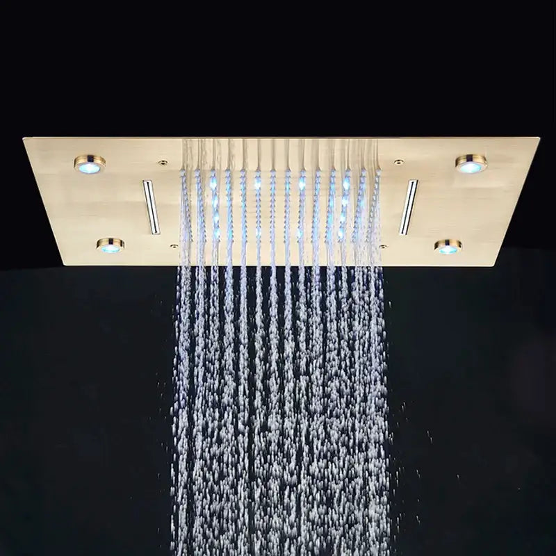 Modern black decorbites led shower faucet set bathroom rainfall head
