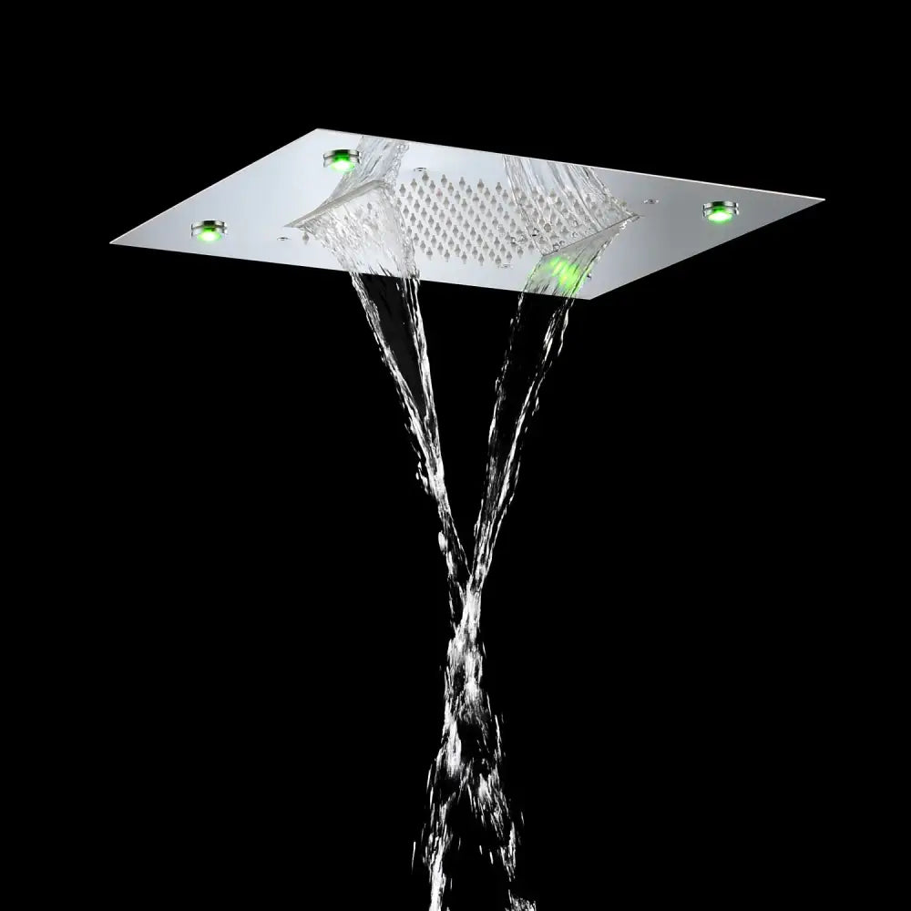Modern black decorbites led shower faucet set bathroom rainfall head