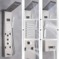 Modern black & chrome led shower panel bathroom massage system