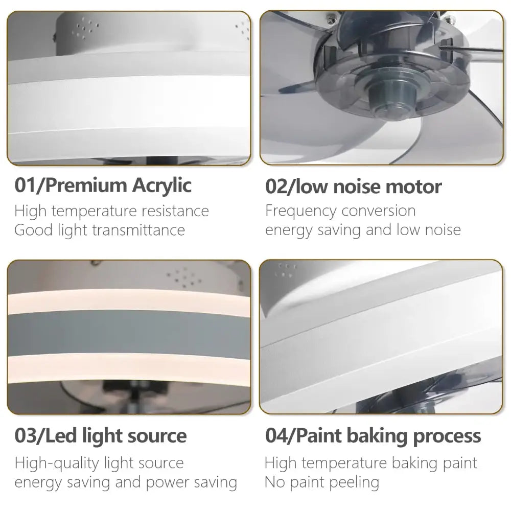 Modern black & white circular ceiling fan light bedroom decor