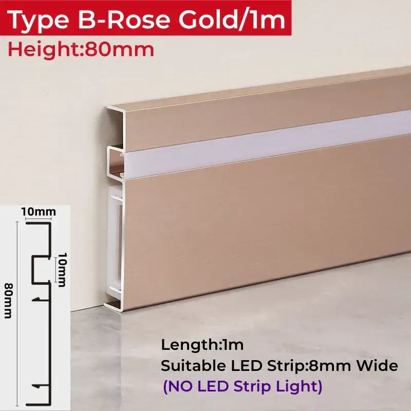 Modern wood & black led skirting aluminum profiles living room decor