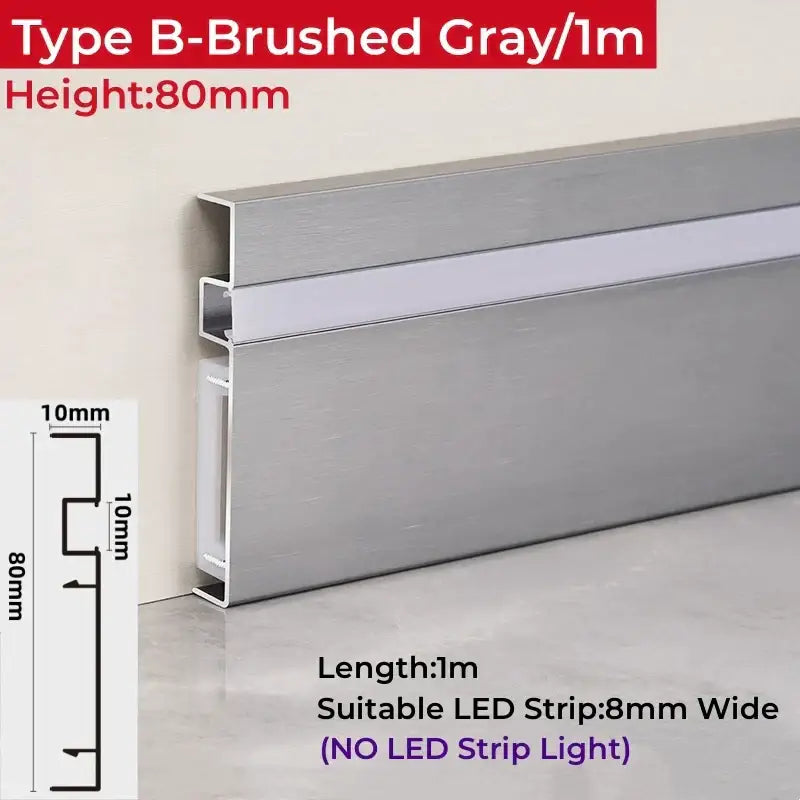 Modern wood & black led skirting aluminum profiles living room decor