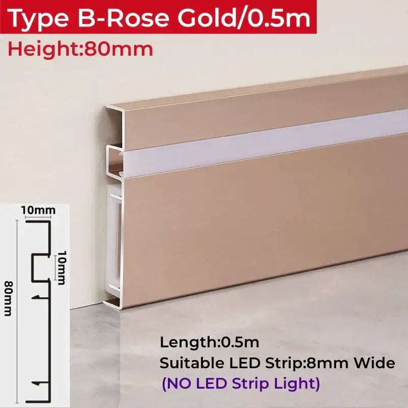 Modern wood & black led skirting aluminum profiles living room decor