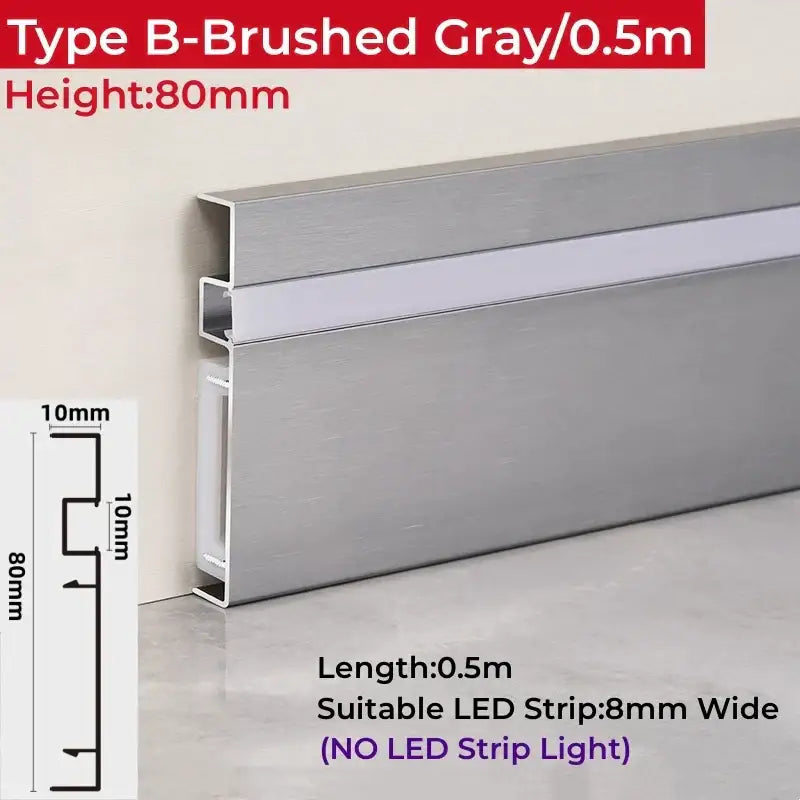 Modern wood & black led skirting aluminum profiles living room decor