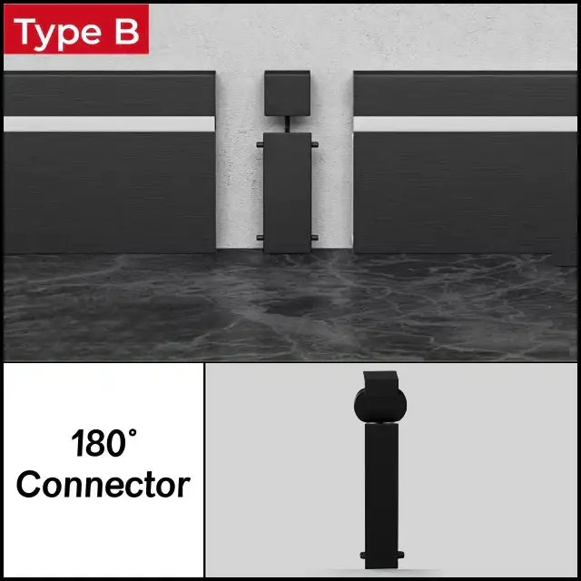 Modern wood & black led skirting aluminum profiles living room decor