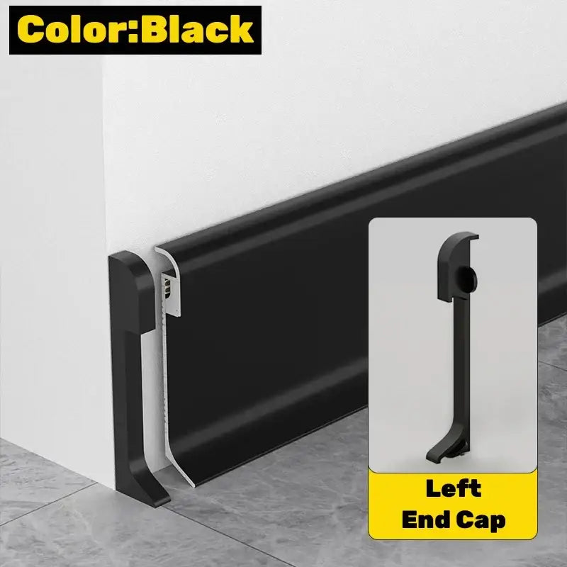Modern black & gray led skirting line – living room wall trim