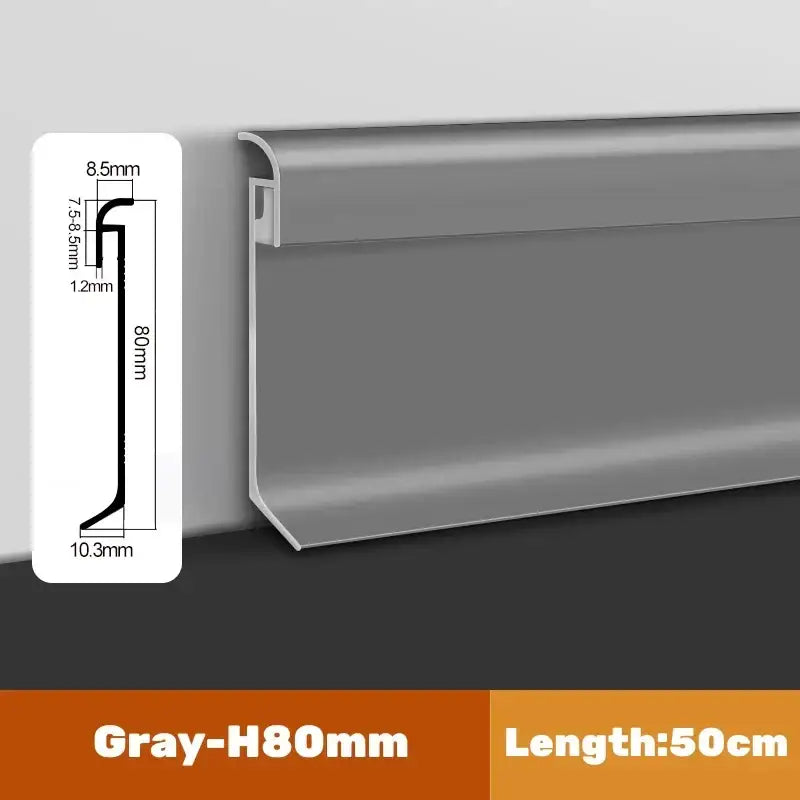 Modern black & gray led skirting line – living room wall trim