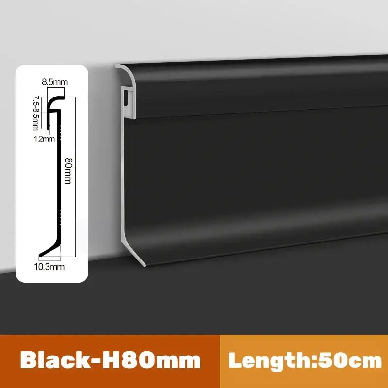 Modern black & gray led skirting line – living room wall trim
