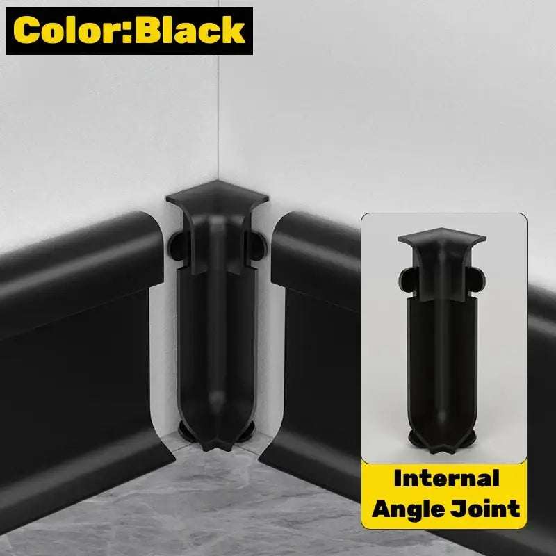Modern black & gray led skirting line – living room wall trim