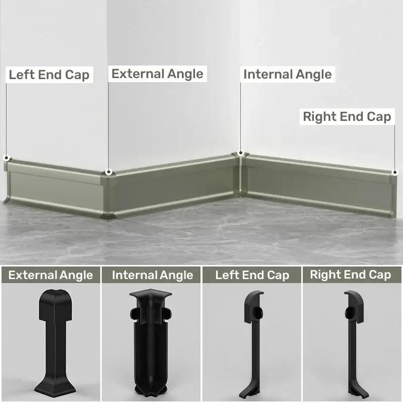 Modern aluminum led skirting line – living room wall decor