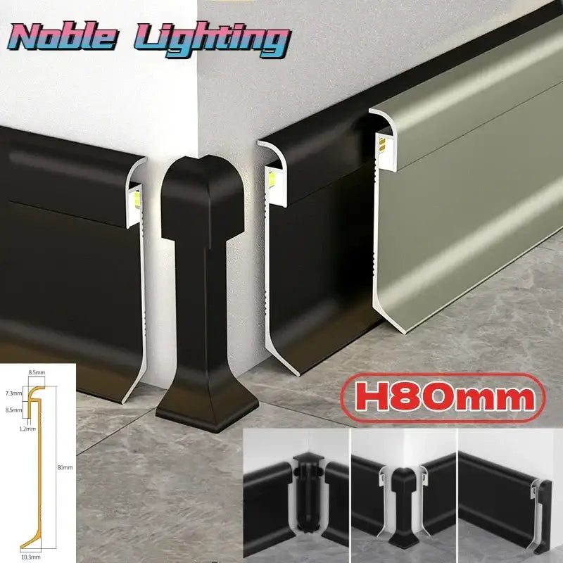 Modern aluminum led skirting line – living room wall decor