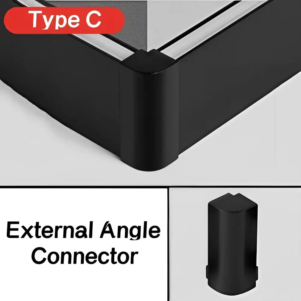 Modern black aluminum led skirting profile living room recessed light