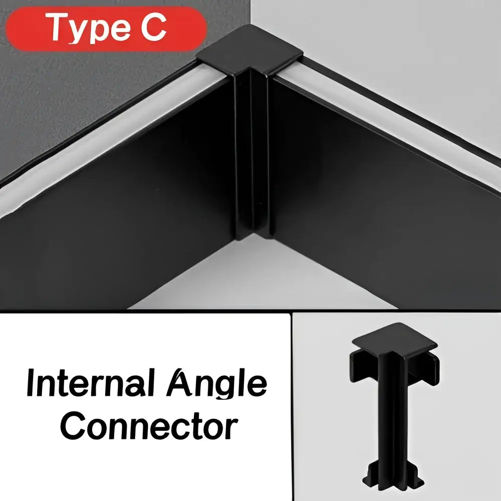 Modern black aluminum led skirting profile living room recessed light