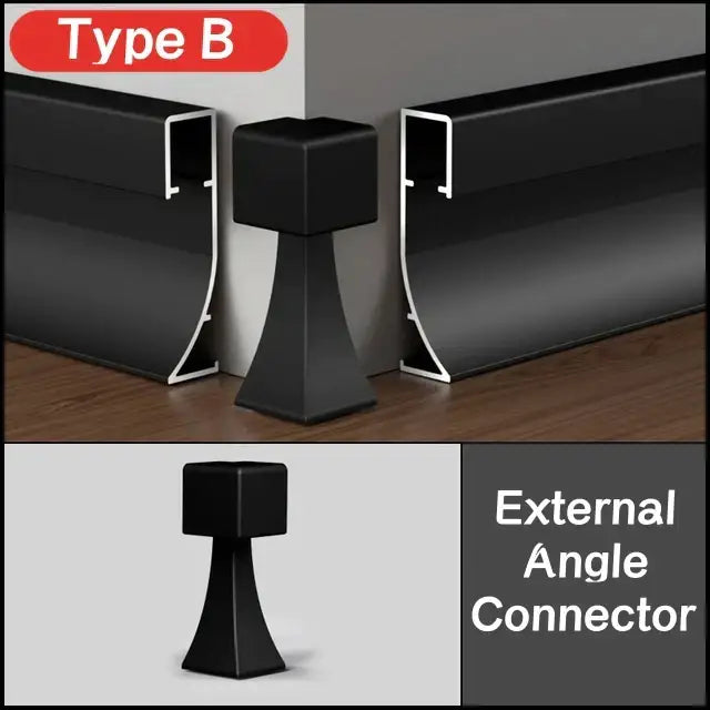 Modern black aluminum led skirting profile living room recessed light