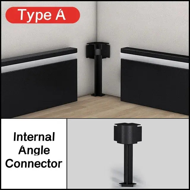 Modern black aluminum led skirting profile living room recessed light
