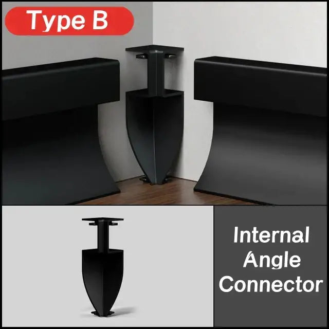 Modern black aluminum led skirting profile living room recessed light