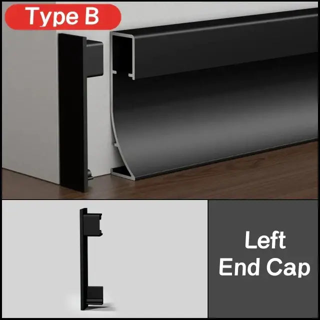 Modern black aluminum led skirting profile living room recessed light