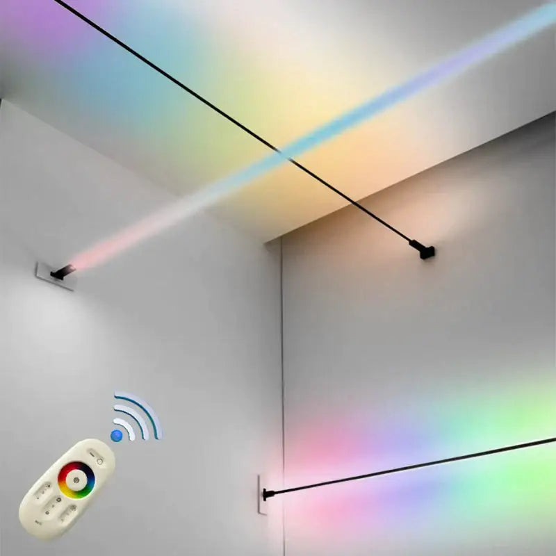 Minimalist led skyline steel pendant lights living room remote control