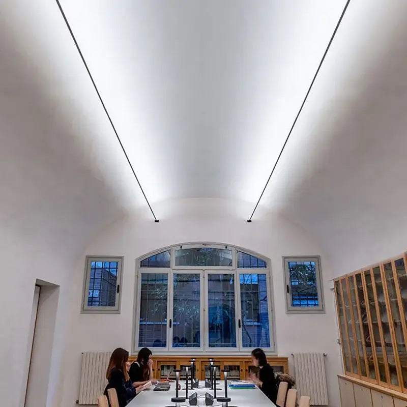 Minimalist led skyline steel pendant lights living room remote control