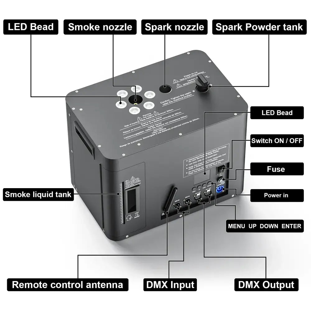Modern black led smoke spray flower machine stage event equipment