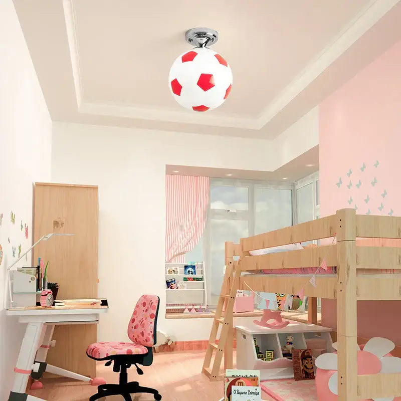Soccer and basketball chrome ball ceiling light for boys bedroom