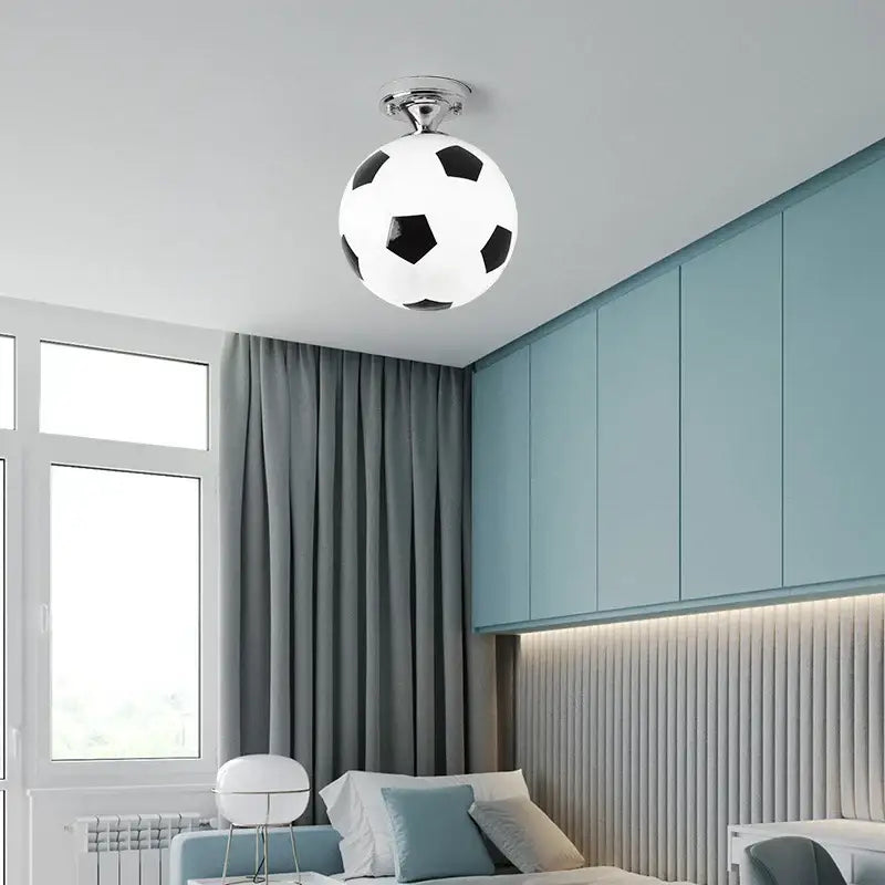 Soccer and basketball chrome ball ceiling light for boys bedroom