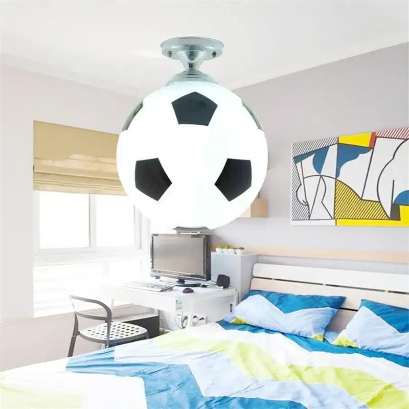 Soccer and basketball chrome ball ceiling light for boys bedroom