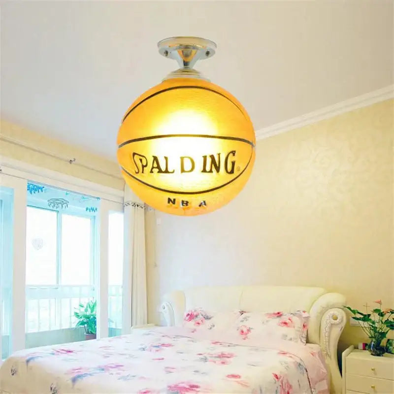 Soccer and basketball chrome ball ceiling light for boys bedroom