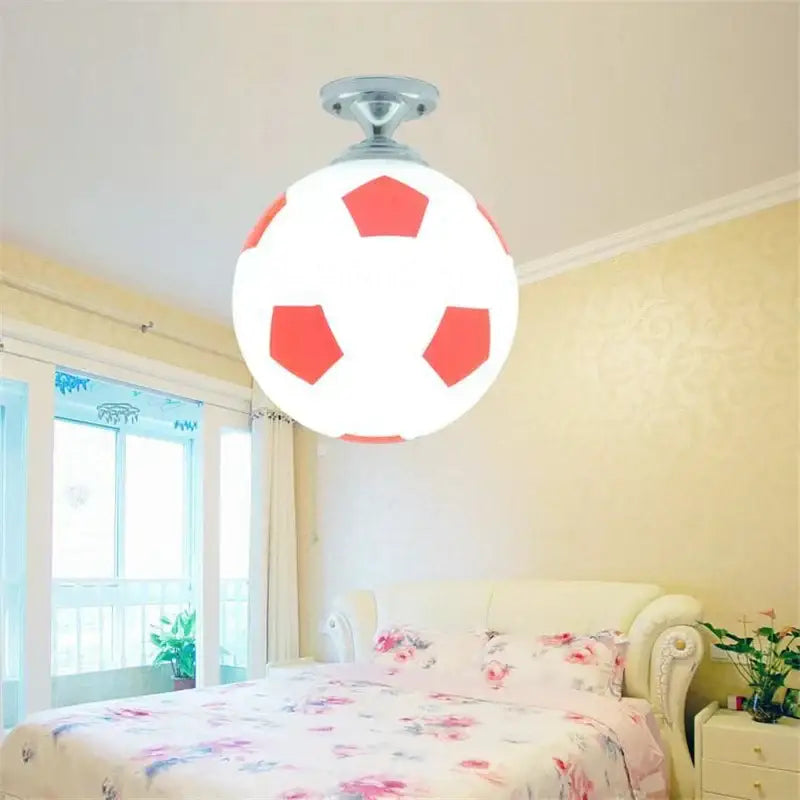 Soccer and basketball chrome ball ceiling light for boys bedroom