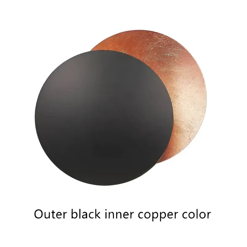 Modern black and gold led solar eclipse wall lamp bedroom sconce