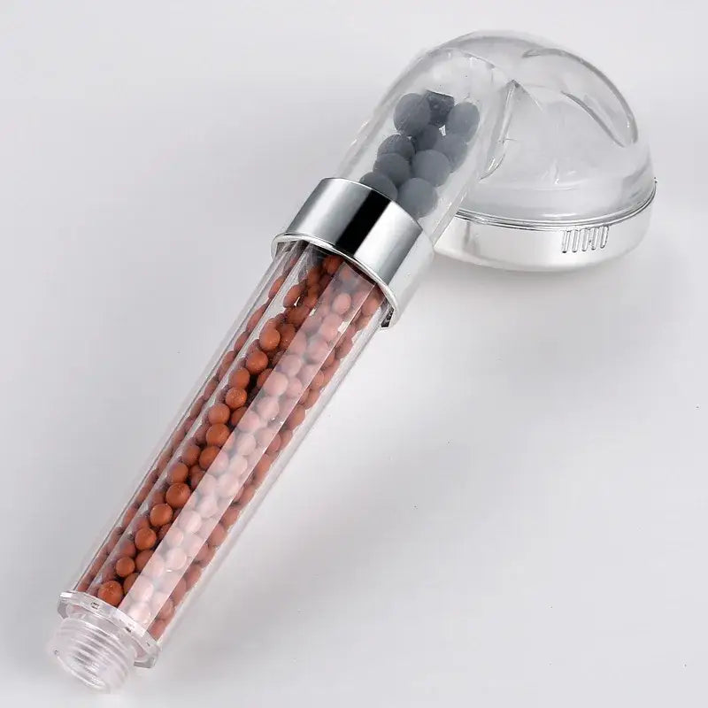 Sleek chrome led spa shower head temperature sensor bathroom filter