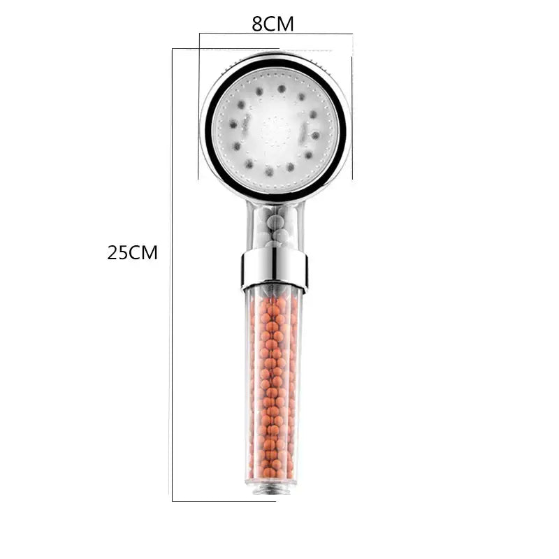 Sleek chrome led spa shower head temperature sensor bathroom filter