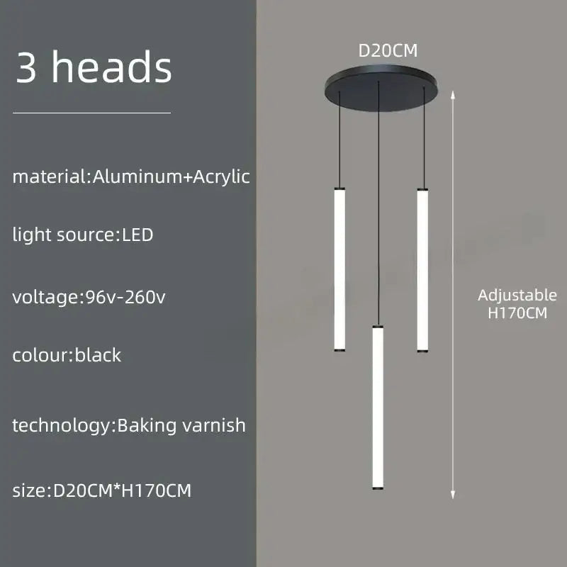 Modern black led spiral ceiling chandelier living room 50 light