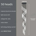 Modern black led spiral ceiling chandelier living room 50 light