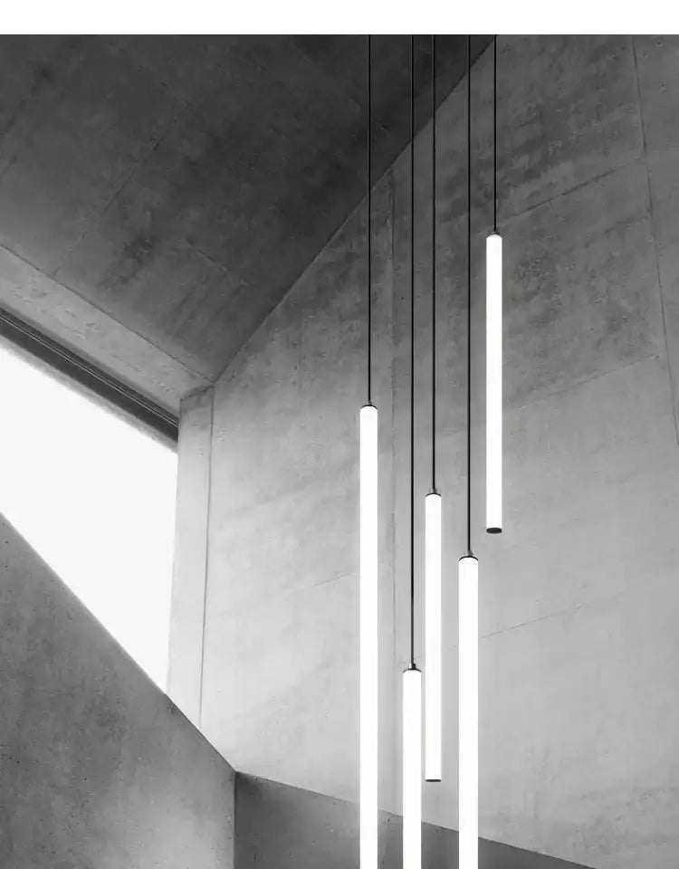 Modern black led spiral staircase chandelier – living room pendant