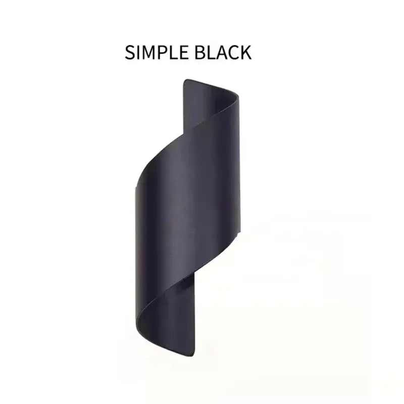 Modern black & gold led spiral wall light outdoor sconce