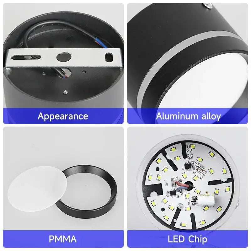 Modern black & white led spot lighting living room downlight