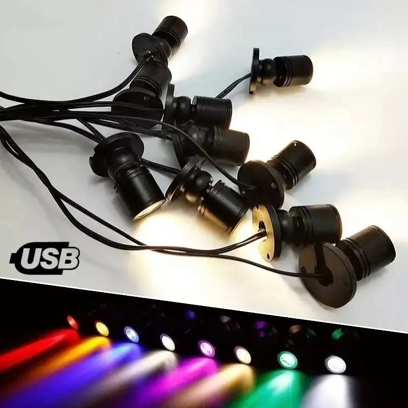 Modern black usb led spotlight showcase and cabinet light