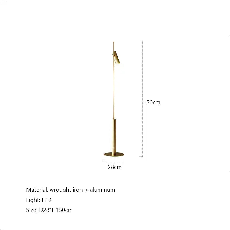 Modern black led spotlight projection floor lamp for living room