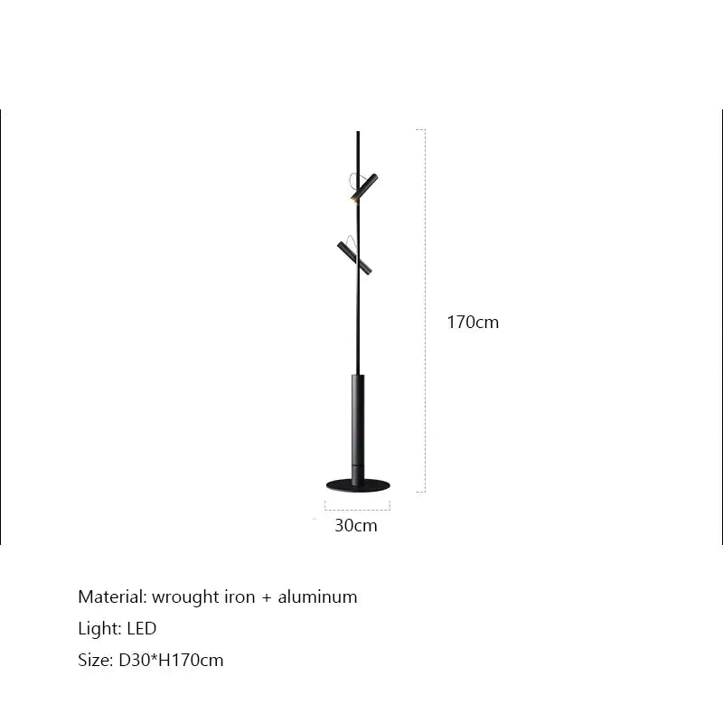 Modern black led spotlight projection floor lamp for living room