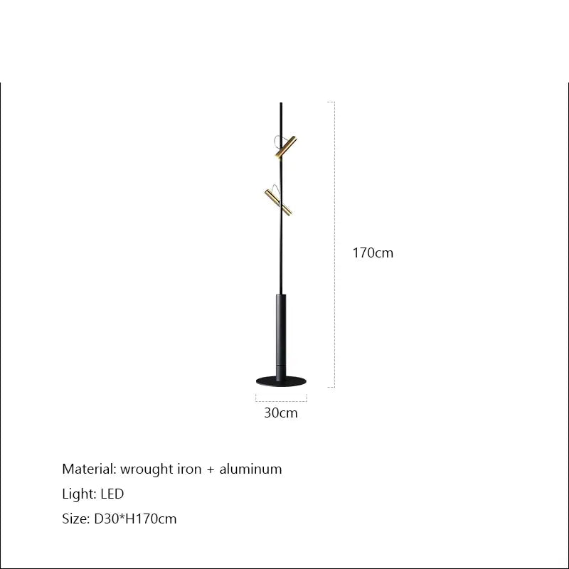Modern black led spotlight projection floor lamp for living room