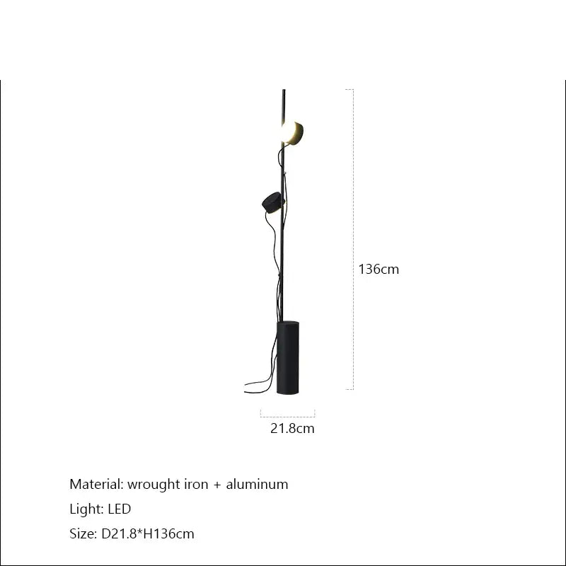 Modern black led spotlight projection floor lamp for living room