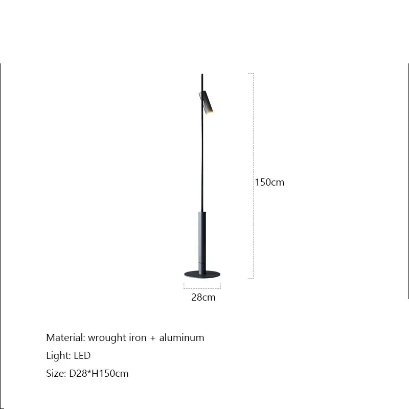 Modern black led spotlight projection floor lamp for living room