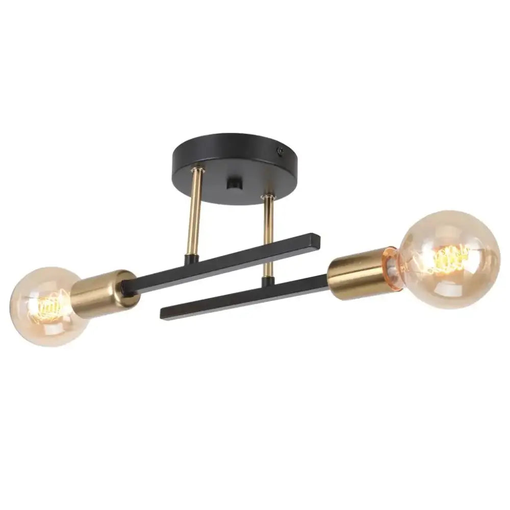Modern black & brass led sputnik chandelier – living room ceiling light